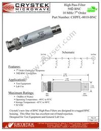 CHPFL-0010-BNC Datasheet Cover