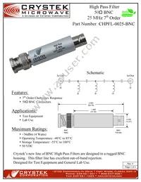 CHPFL-0025-BNC Datasheet Cover