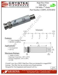 CHPFL-0150-BNC Datasheet Cover