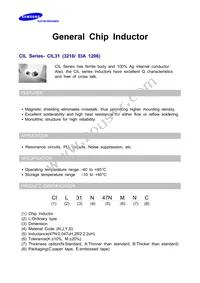 CIL31Y100KNE Datasheet Cover