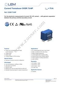 CKSR 75-NP Datasheet Cover