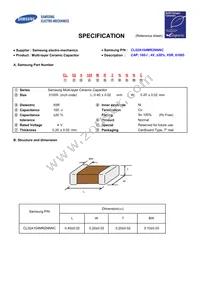 CL02A104MR2NNNC Datasheet Cover