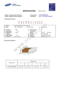 CL03A105MO3NRNH Datasheet Cover