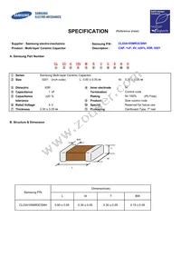 CL03A105MR3CSNH Datasheet Cover