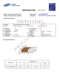 CL05F104ZO5NNND Datasheet Cover