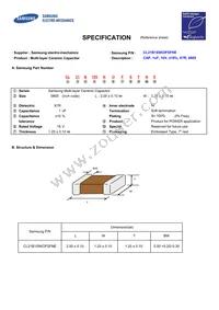 CL21B105KOFSFNE Datasheet Cover