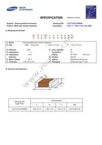 CL21C102JCFNNNG Datasheet Cover