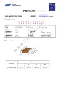 CL31B102KHFNFNE Datasheet Cover