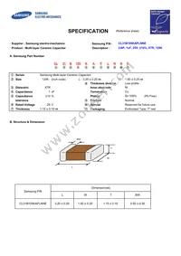 CL31B105KAPLNNE Datasheet Cover