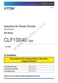 CLF10040T-471M Datasheet Cover