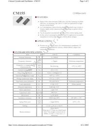 CM155-32.768KDZFTR Datasheet Cover