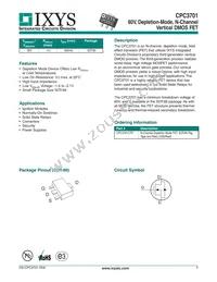 CPC3701C Datasheet Cover