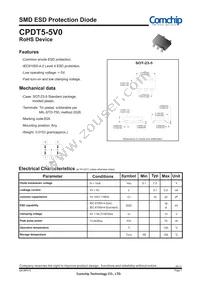 CPDT5-5V0 Datasheet Cover