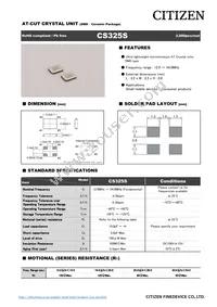 CS325S-38.400MEEQ-UT Datasheet Cover