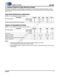 CS3308-CQZR Datasheet Page 7