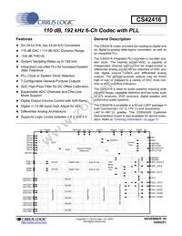 CS42416-CQZR Datasheet Cover
