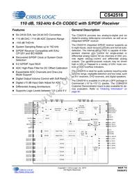 CS42516-DQZR Datasheet Cover