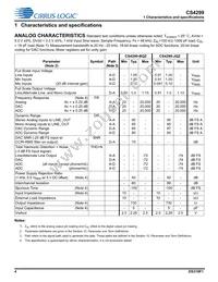 CS4299-BQZR Datasheet Page 4