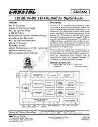 CS43122-KSZ Datasheet Cover