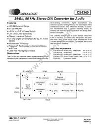 CS4340-KSZR Datasheet Cover