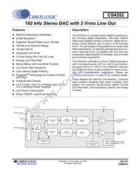 CS4352-DZZR Datasheet Cover