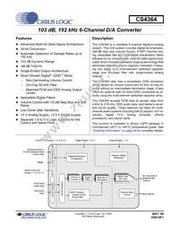 CS4364-CQZR Datasheet Cover