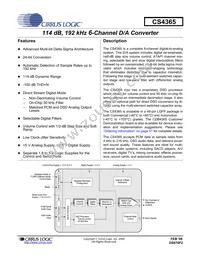CS4365-DQZR Datasheet Cover