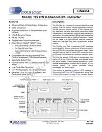 CS4384-CQZR Datasheet Cover