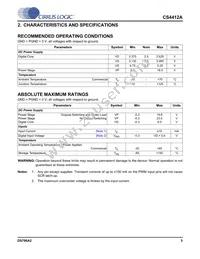 CS4412A-CNZR Datasheet Page 5