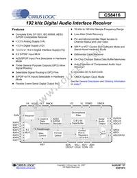 CS8416-DNZR Datasheet Cover