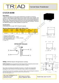 CST25-0100 Datasheet Cover