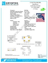 CVS575S-500.000 Datasheet Page 2