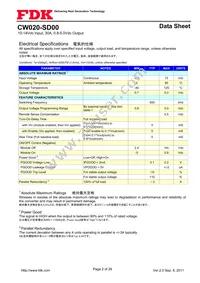 CW020-SD00 Datasheet Page 2