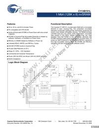 CY14B101L-SZ45XIT Datasheet Cover