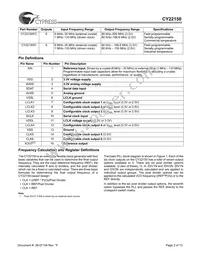 CY22150KFI Datasheet Page 2