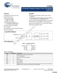 CY22801FXIT Datasheet Cover