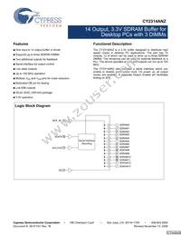 CY2314ANZSXC-1T Datasheet Cover