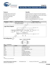 CY24713SXCT Datasheet Cover