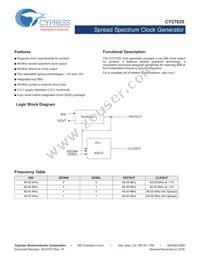 CY27020SXCT Datasheet Cover