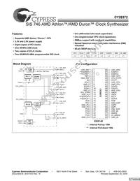 CY28372OXCT Datasheet Cover