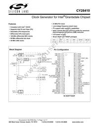 CY28410ZXCT Datasheet Cover