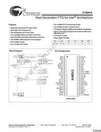 CY28416OXCT Datasheet Cover