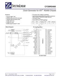 CY28RS480ZXCT Datasheet Cover