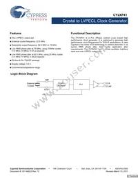 CY2XP41ZXCT Datasheet Cover