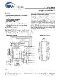 CY7C1018CV33-12VXIT Datasheet Cover