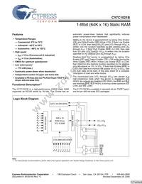 CY7C1021BL-15ZXIT Datasheet Cover