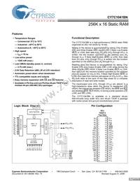 CY7C1041BNL-20VXCT Datasheet Cover