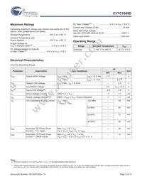 CY7C1049D-10VXIT Datasheet Page 4