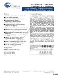 CY7C11501KV18-400BZXI Datasheet Cover