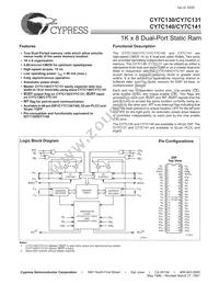 CY7C141-25JC Datasheet Cover